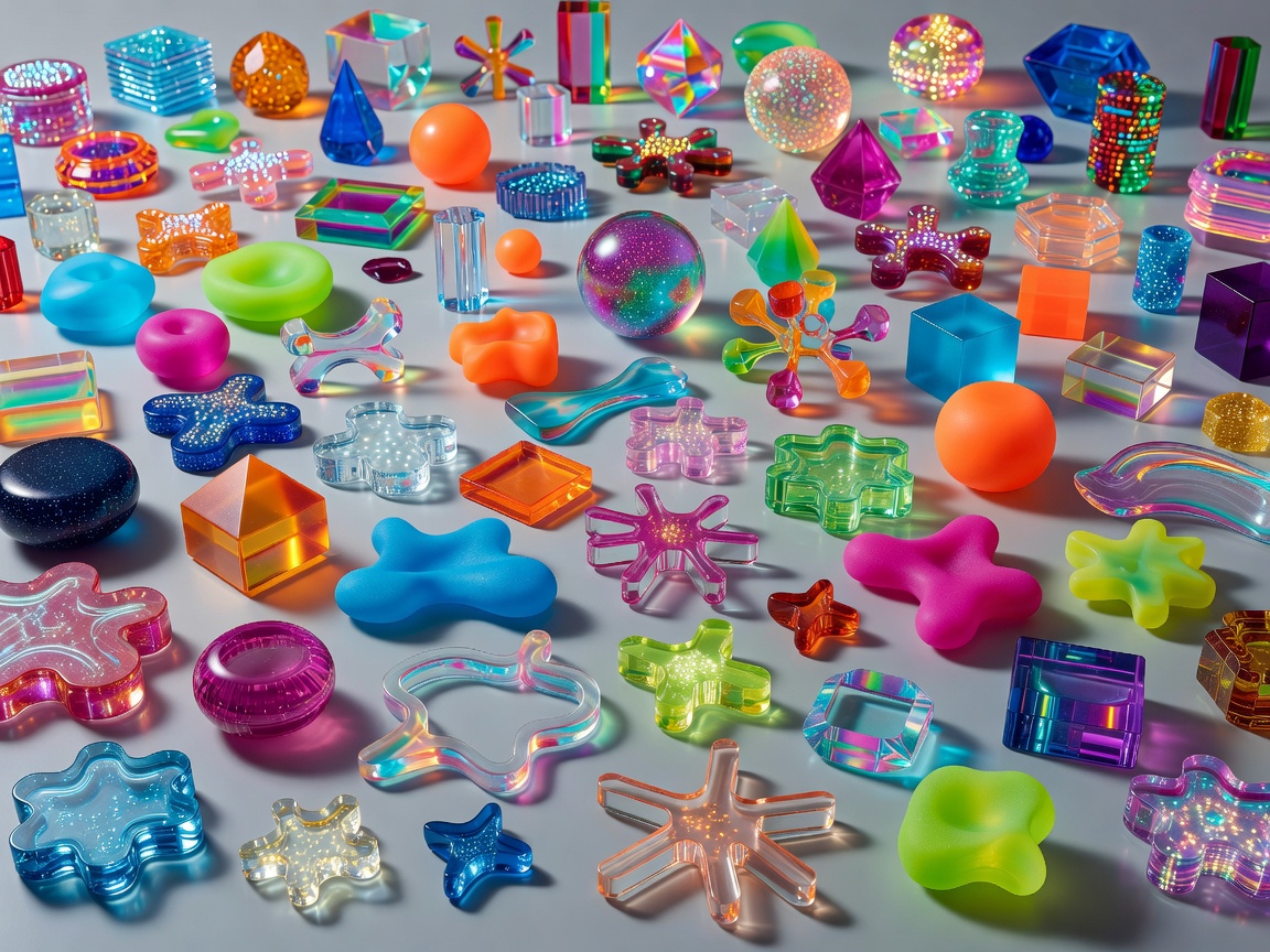 Bright experimental objects representing emerging workplace AI tools
