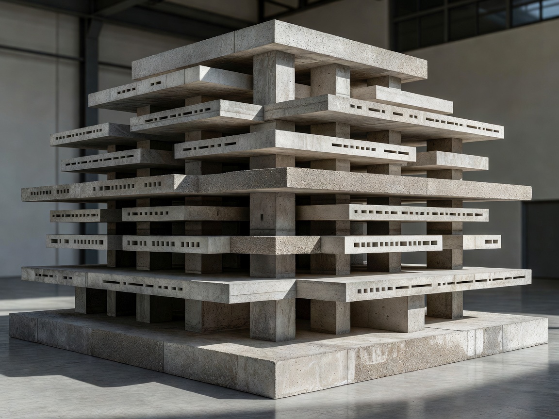 Layered concrete forms illustrating the structure of leading business AI models
