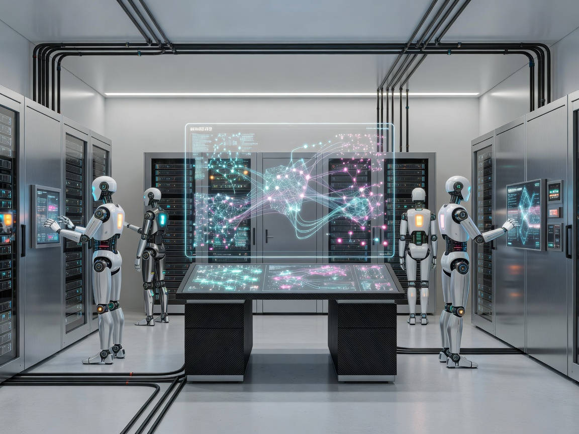 Modern service workspace representing managed agentic AI operations